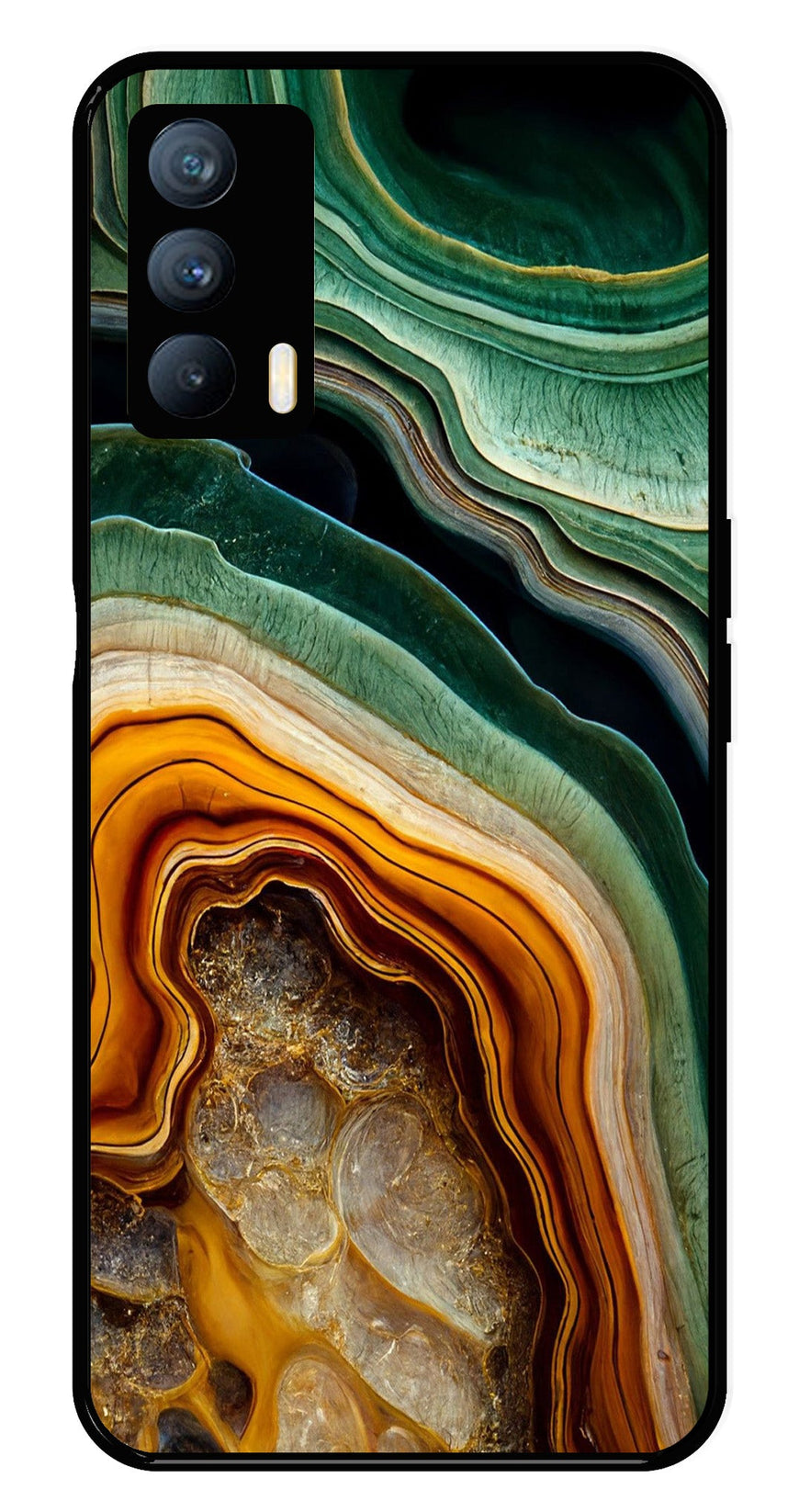 Marble Design Metal Mobile Case for Realme X7   (Design No -28)