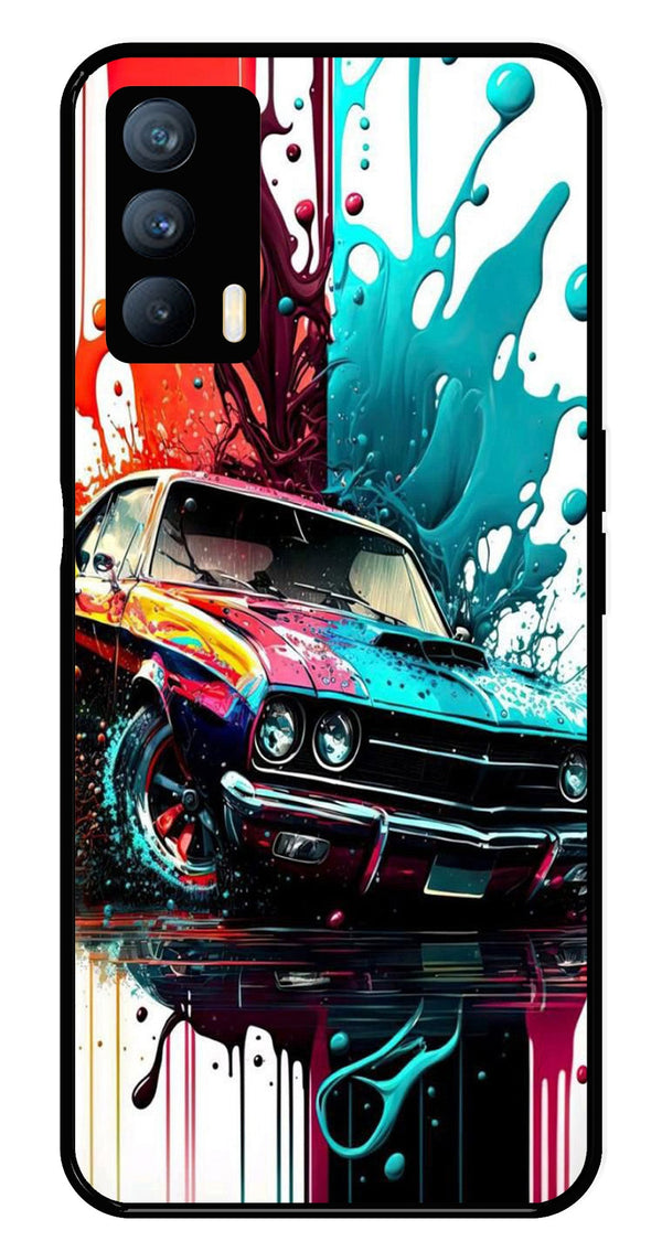 Vintage Car Metal Mobile Case for Realme X7   (Design No -29)