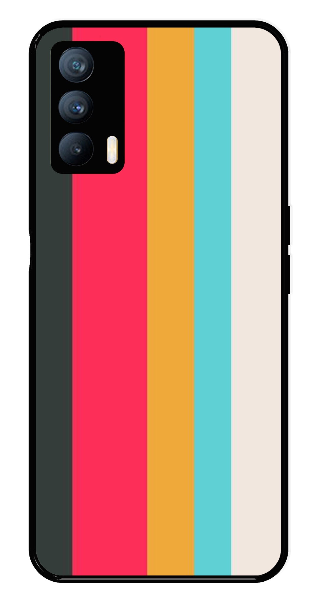 Muted Rainbow Metal Mobile Case for Realme X7   (Design No -31)