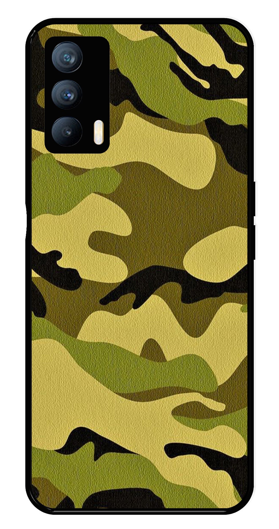 Army Pattern Metal Mobile Case for Realme X7   (Design No -35)