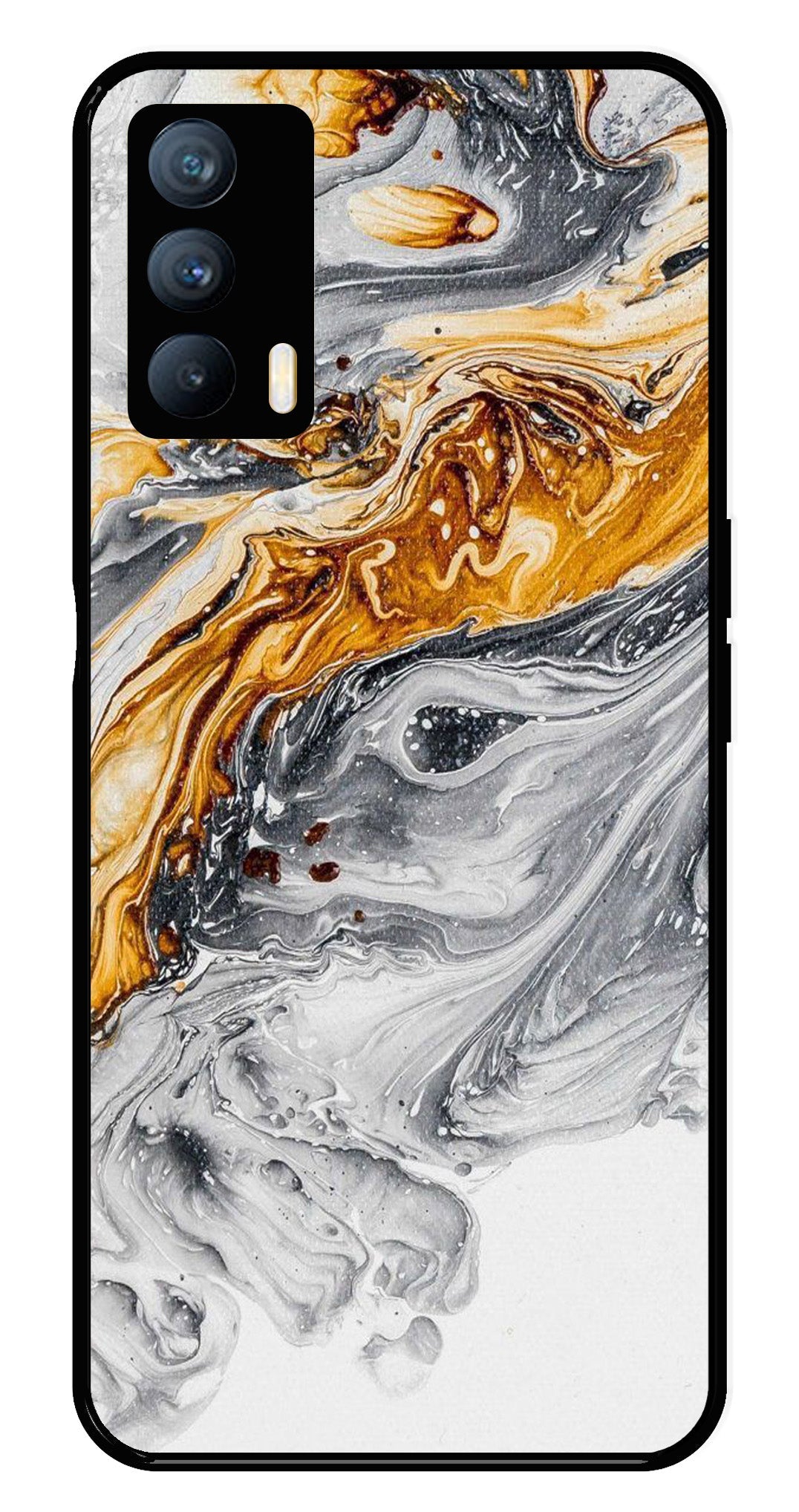 Marble Pattern Metal Mobile Case for Realme X7   (Design No -36)