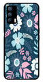 Flower Leaves Design Metal Mobile Case for Realme X7   (Design No -50)