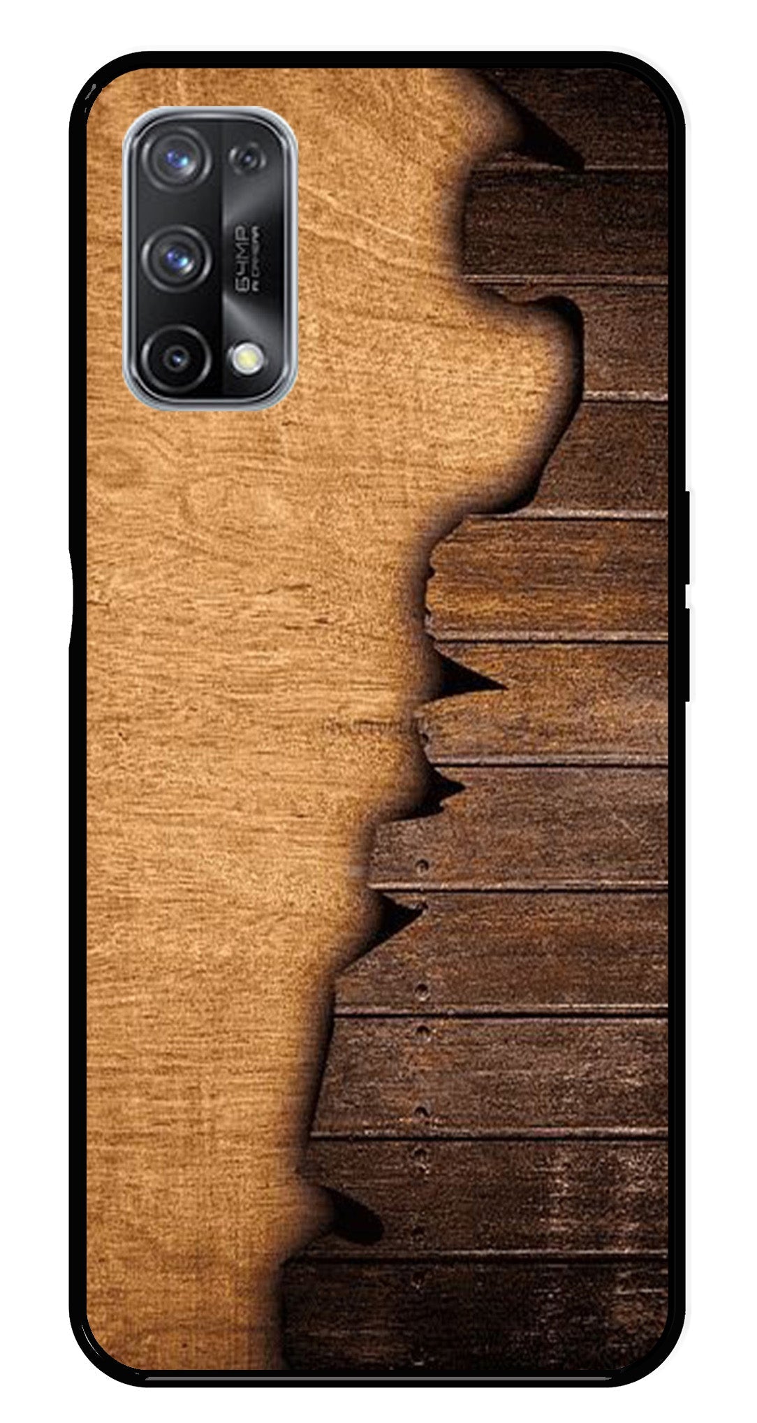 Wooden Design Metal Mobile Case for Realme X7 Pro   (Design No -13)
