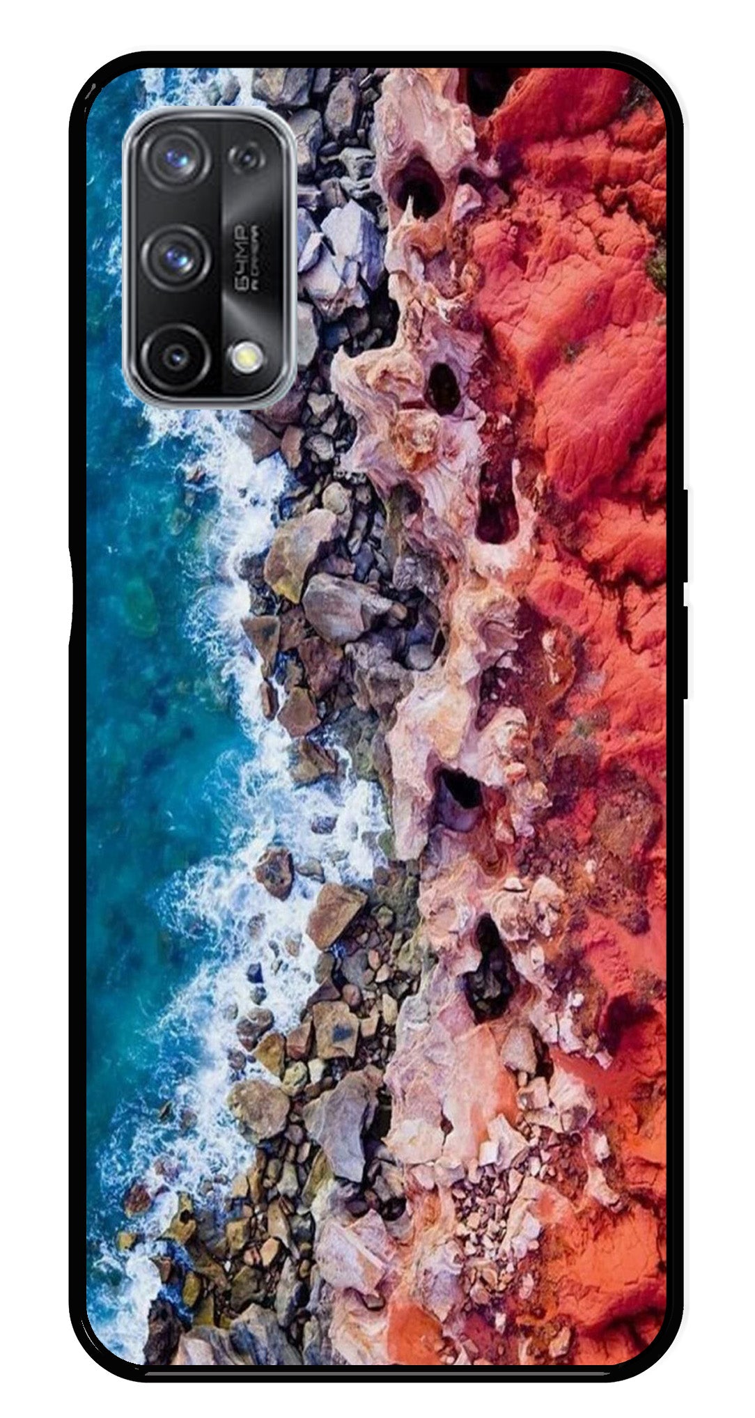 Sea Shore Metal Mobile Case for Realme X7 Pro   (Design No -18)