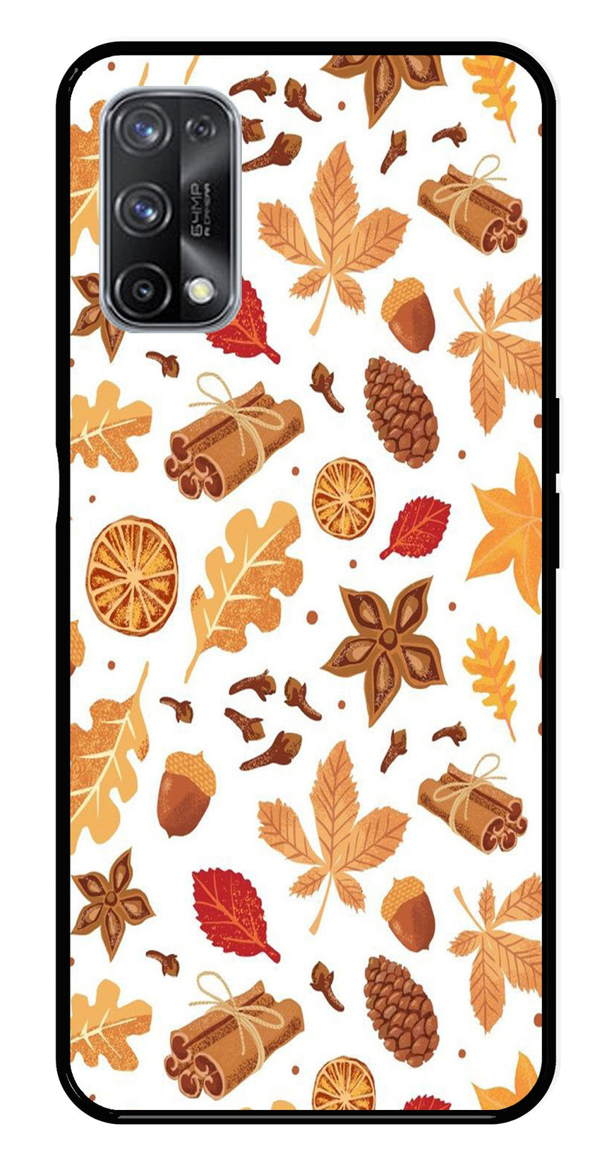 Autumn Leaf Metal Mobile Case for Realme X7 Pro   (Design No -19)