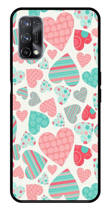Hearts Pattern Metal Mobile Case for Realme X7 Pro