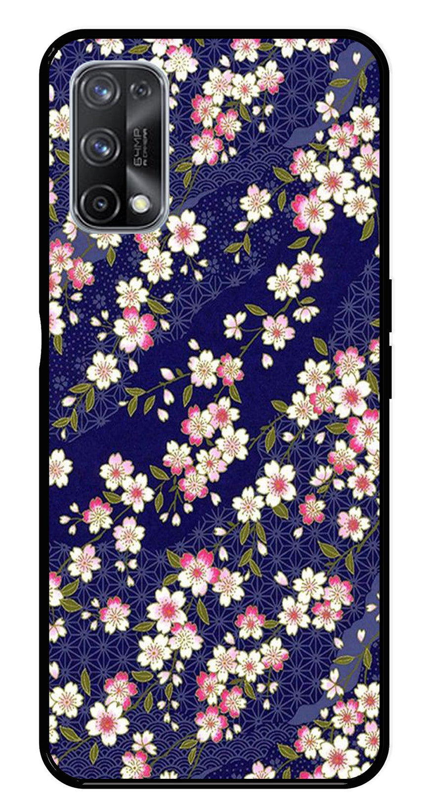 Flower Design Metal Mobile Case for Realme X7 Pro   (Design No -25)