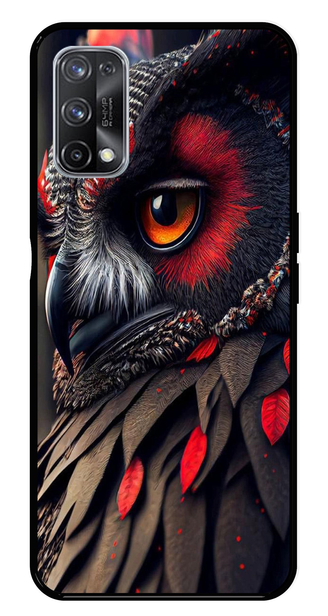 Owl Design Metal Mobile Case for Realme X7 Pro   (Design No -26)