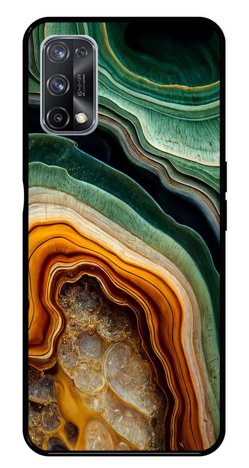Marble Design Metal Mobile Case for Realme X7 Pro   (Design No -28)