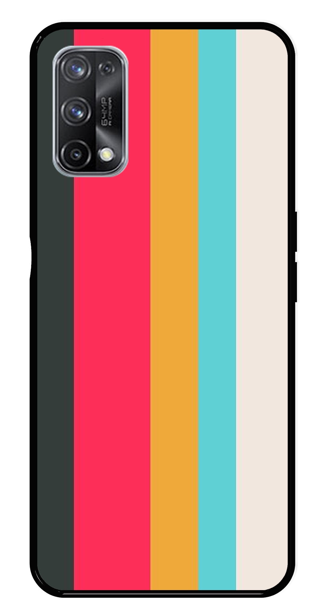 Muted Rainbow Metal Mobile Case for Realme X7 Pro   (Design No -31)