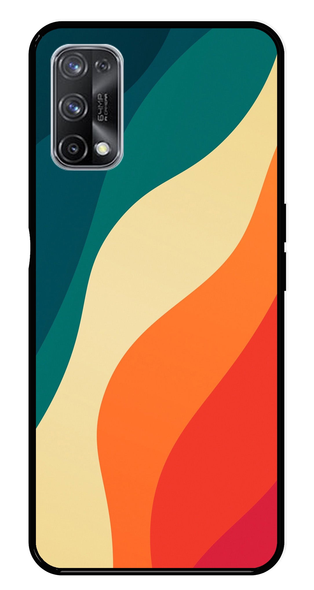 Muted Rainbow Metal Mobile Case for Realme X7 Pro   (Design No -39)
