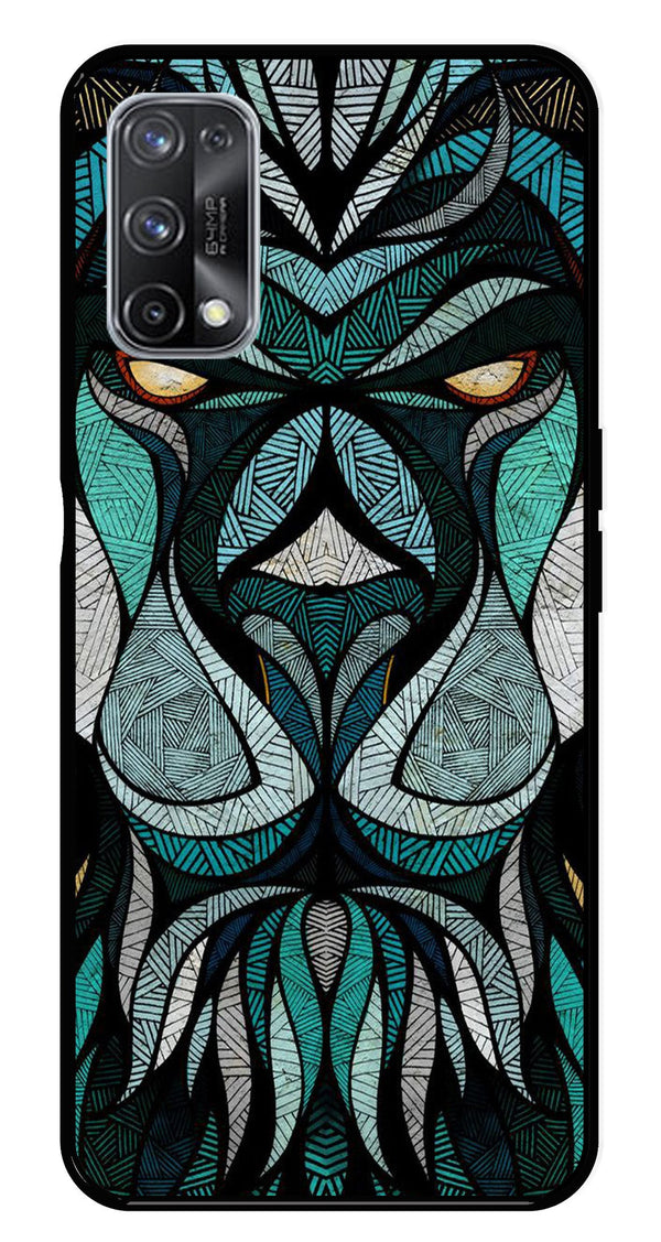 Lion Pattern Metal Mobile Case for Realme X7 Pro   (Design No -40)
