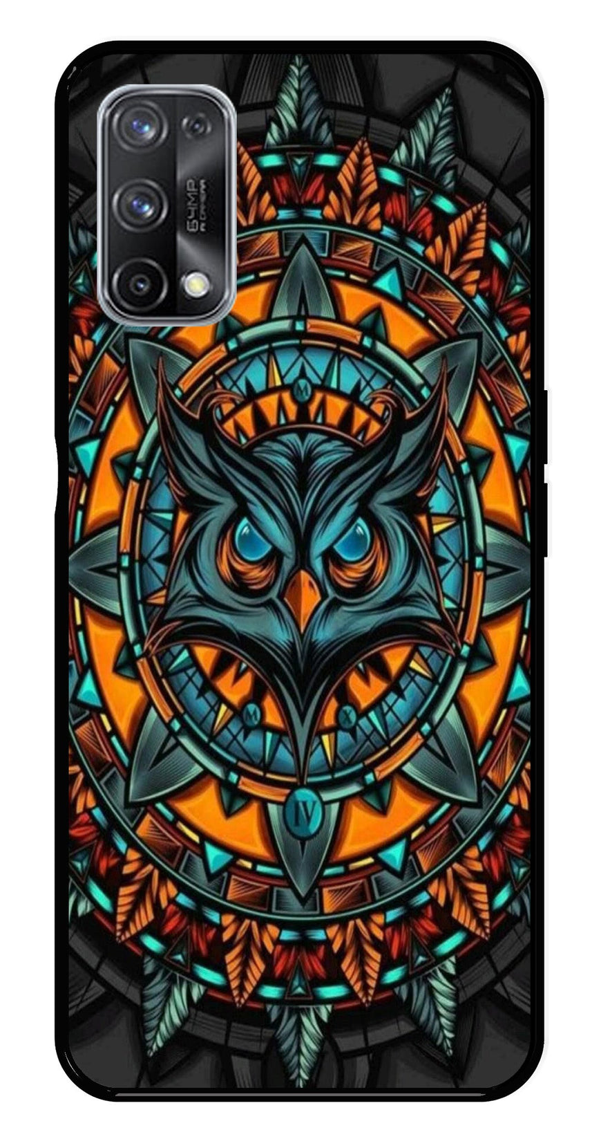 Owl Pattern Metal Mobile Case for Realme X7 Pro   (Design No -42)