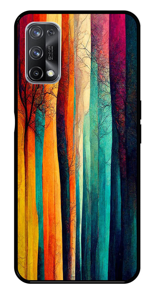 Modern Art Colorful Metal Mobile Case for Realme X7 Pro   (Design No -47)