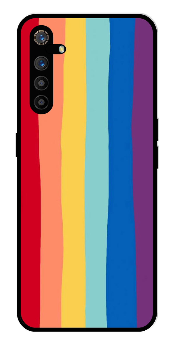 Rainbow MultiColor Metal Mobile Case for Realme XT   (Design No -03)