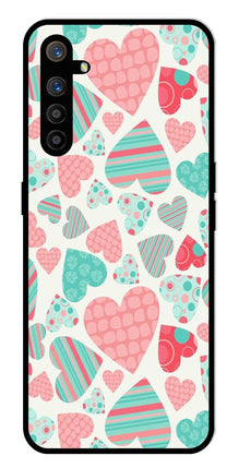 Hearts Pattern Metal Mobile Case for Realme XT