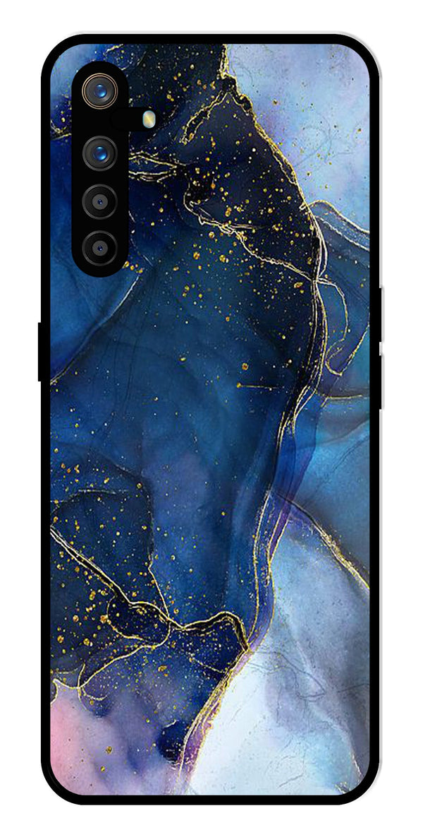 Blue Marble Metal Mobile Case for Realme XT   (Design No -34)