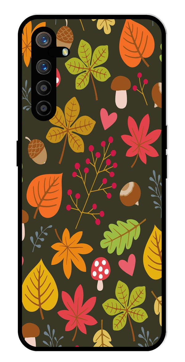Leaves Design Metal Mobile Case for Realme XT   (Design No -51)