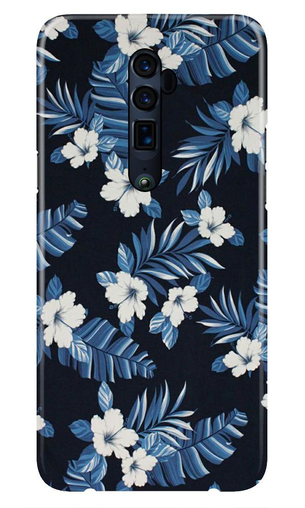 White flowers Blue Background2 Case for Oppo Reno2 Z