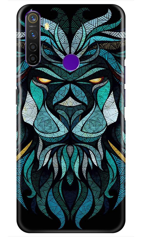 Lion Mobile Back Case for Realme 5  (Design - 314)