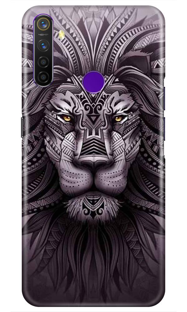 Lion Mobile Back Case for Realme 5  (Design - 315)