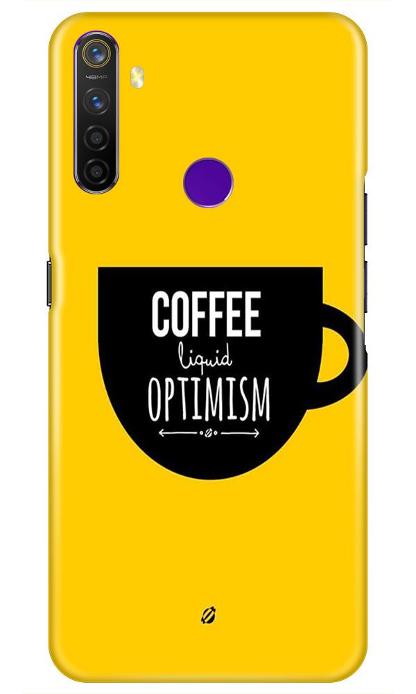 Coffee Optimism Mobile Back Case for Realme 5i  (Design - 353)