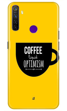 Coffee Optimism Mobile Back Case for Realme 5 Pro  (Design - 353)