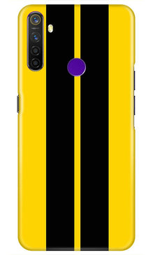 Black Yellow Pattern Mobile Back Case for Realme 5 Pro  (Design - 377)