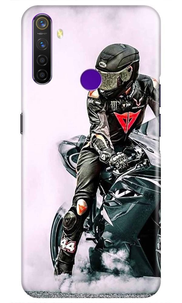 Biker Mobile Back Case for Realme 5 Pro  (Design - 383)
