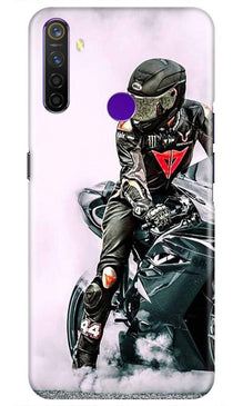 Biker Mobile Back Case for Realme 5  (Design - 383)