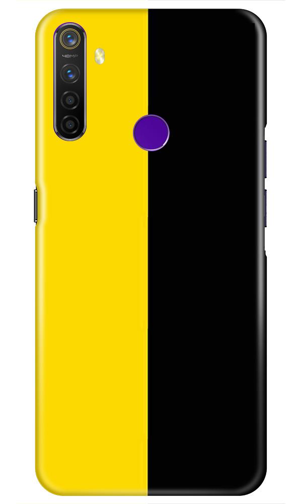 Black Yellow Pattern Mobile Back Case for Realme 5s  (Design - 397)