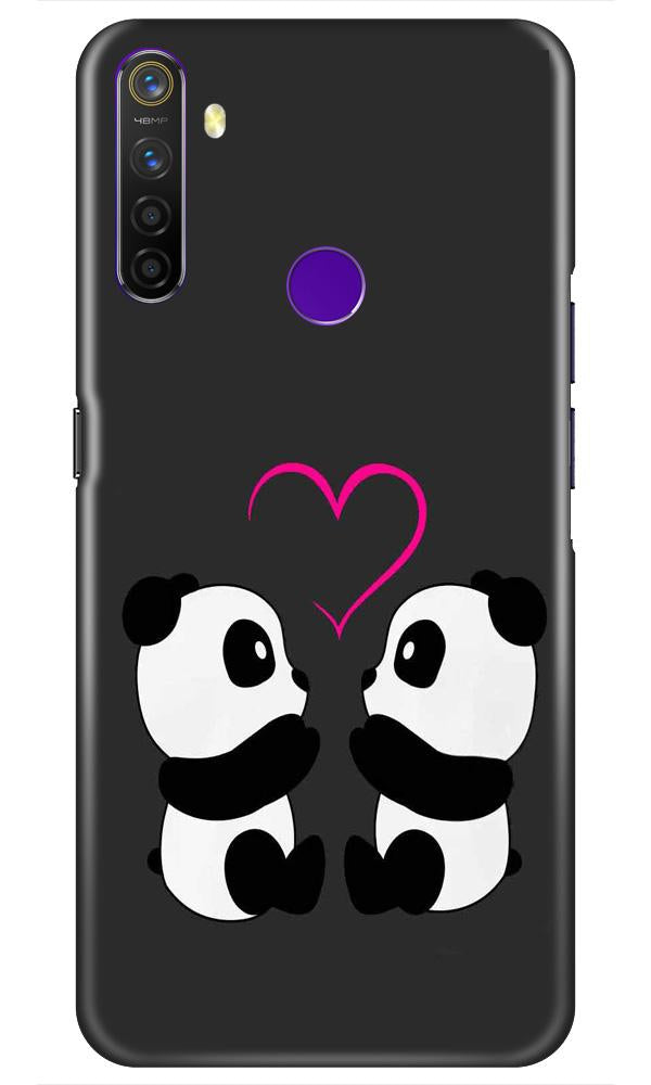 Panda Love Mobile Back Case for Realme 5  (Design - 398)