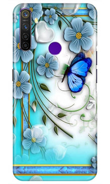 Blue Butterfly Mobile Back Case for Realme 5s (Design - 21)