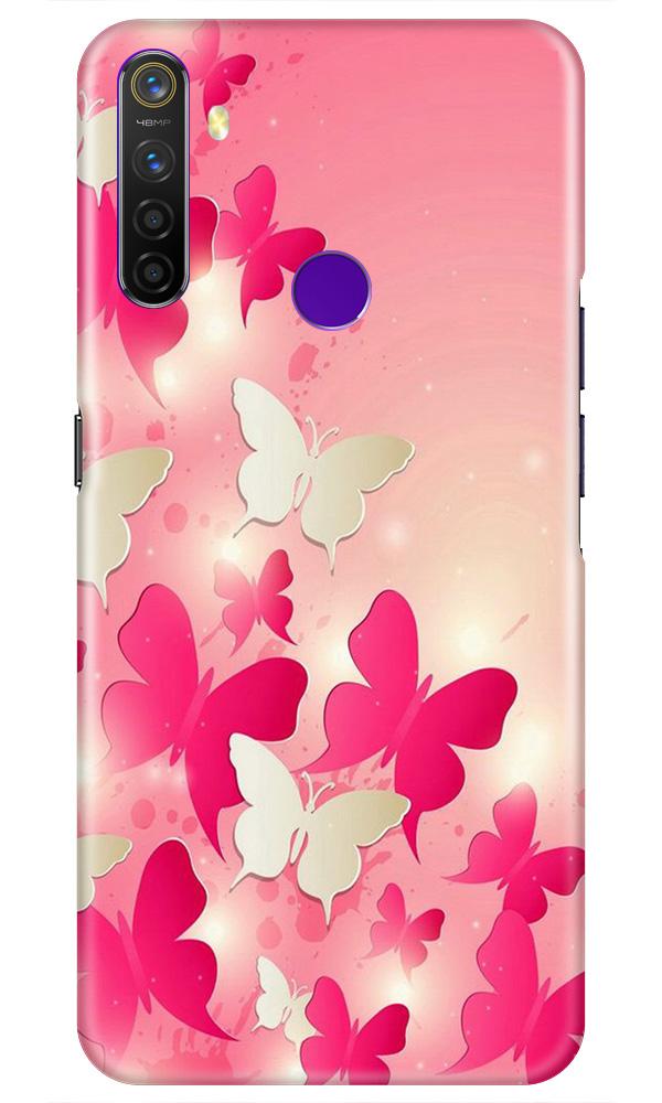 White Pick Butterflies Case for Realme 5 Pro