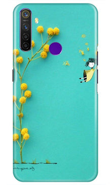 Flowers Girl Mobile Back Case for Realme 5s (Design - 216)