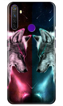 Wolf fight Mobile Back Case for Realme 5s (Design - 221)