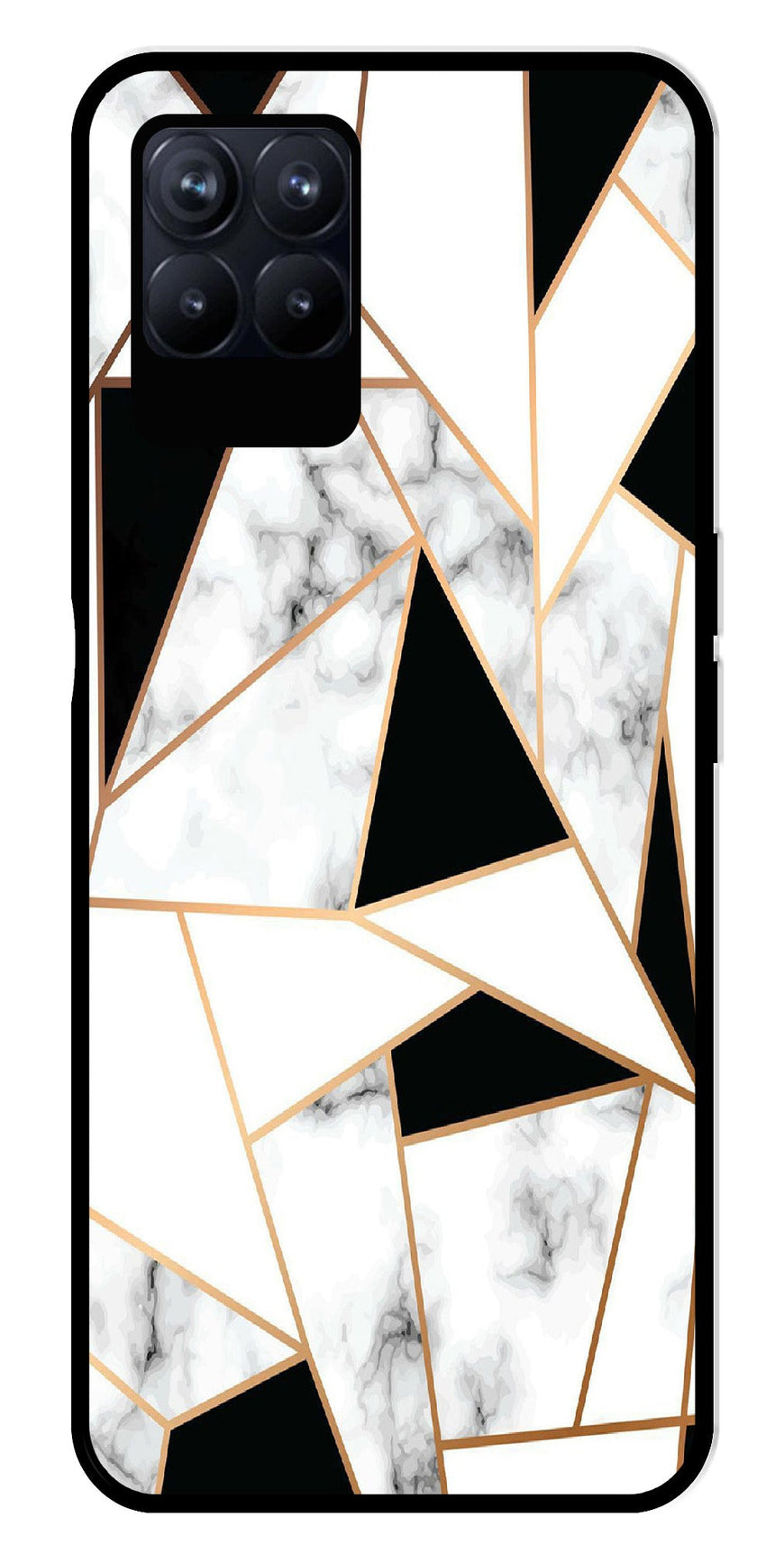 Marble Design2 Metal Mobile Case for Realme 8i  (Design No -08)