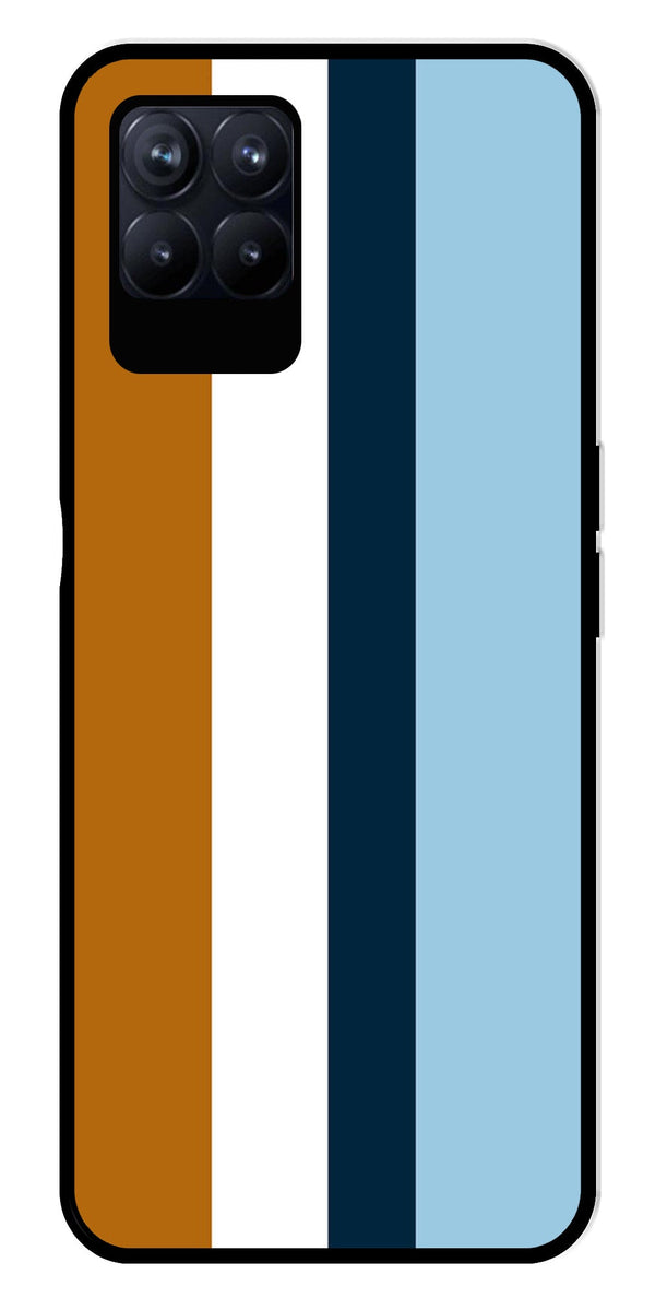 MultiColor Pattern Metal Mobile Case for Realme 8i  (Design No -17)
