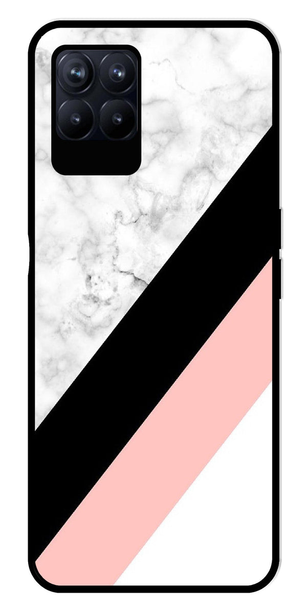 Marble Design Metal Mobile Case for Realme 8i  (Design No -24)