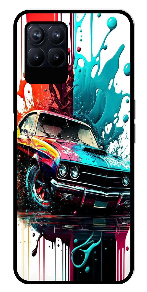 Vintage Car Metal Mobile Case for Realme 8i  (Design No -29)