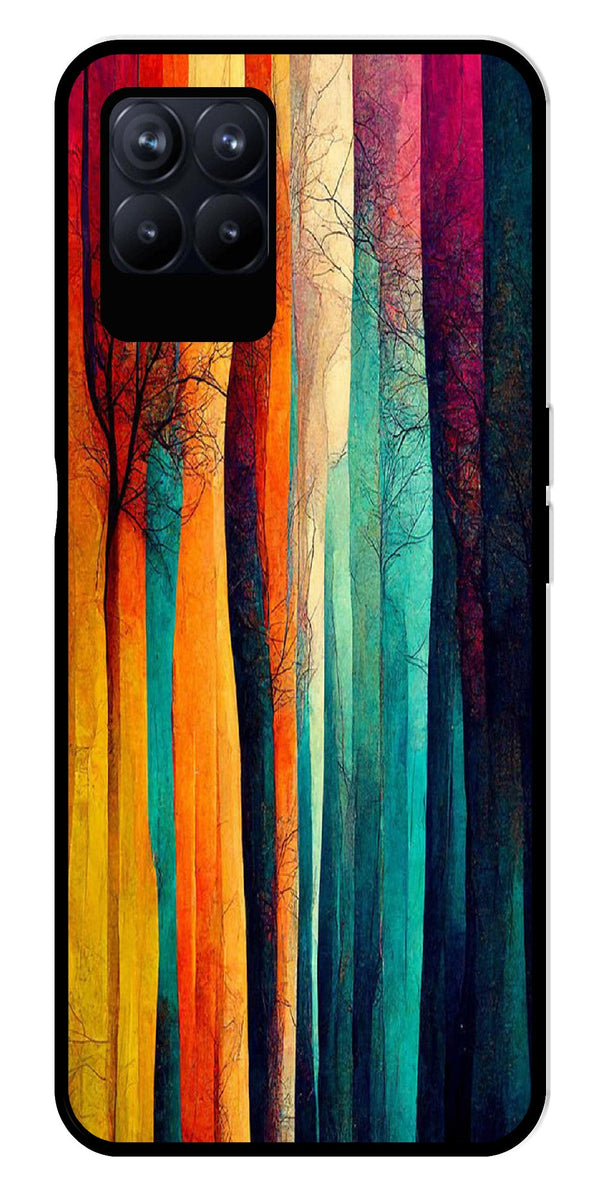 Modern Art Colorful Metal Mobile Case for Realme 8i  (Design No -47)