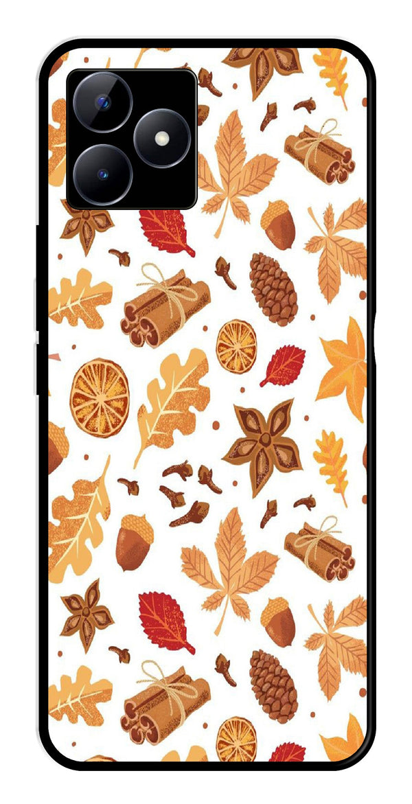 Autumn Leaf Metal Mobile Case for Realme C53   (Design No -19)