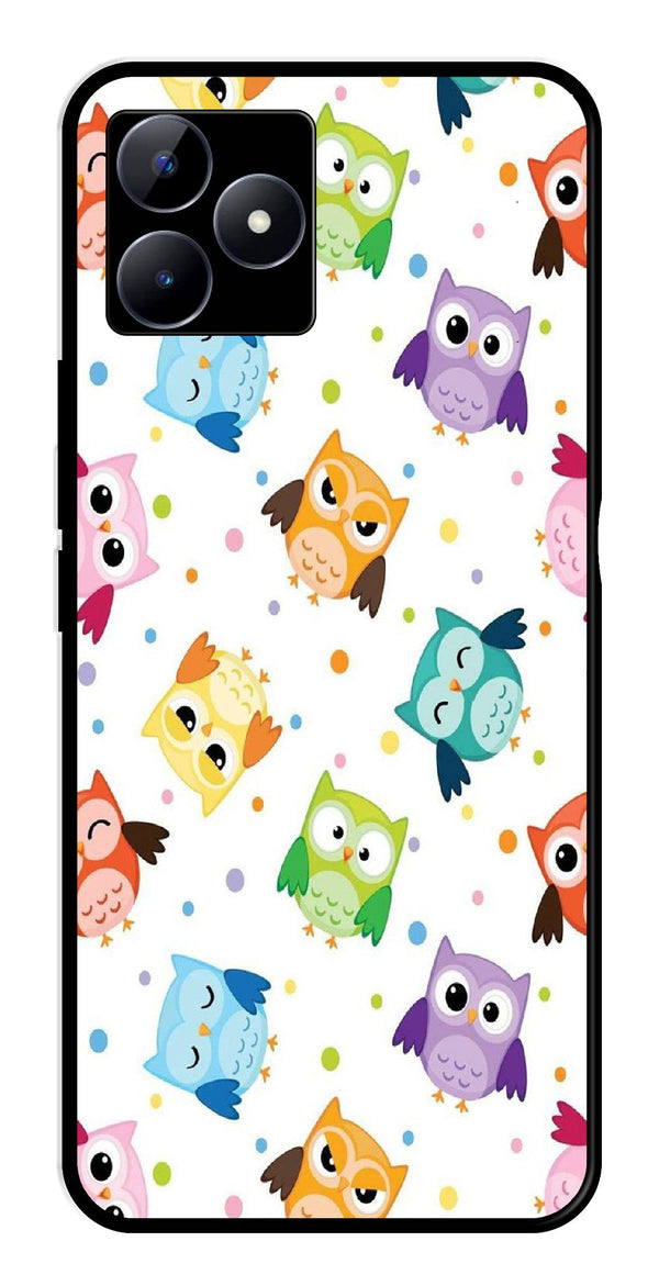 Owls Pattern Metal Mobile Case for Realme C53   (Design No -20)