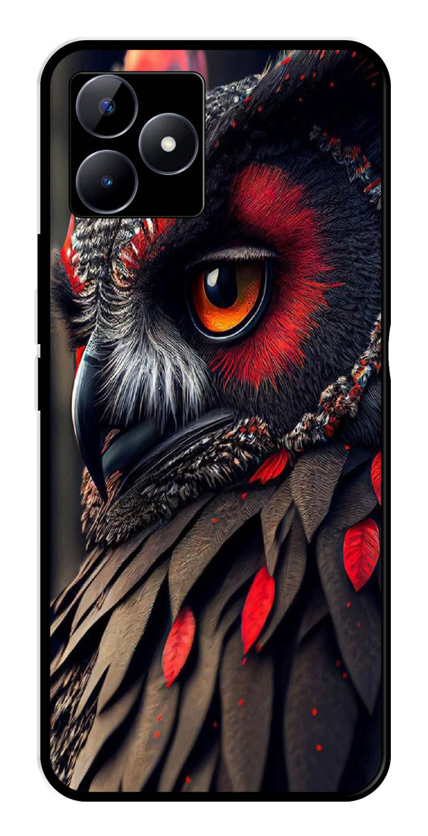 Owl Design Metal Mobile Case for Realme C53   (Design No -26)