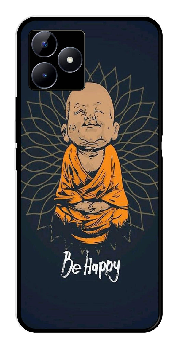 Be Happy Metal Mobile Case for Realme C53   (Design No -27)
