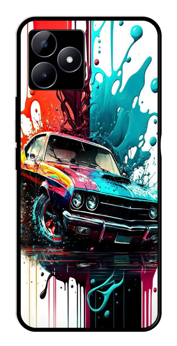 Vintage Car Metal Mobile Case for Realme C53   (Design No -29)