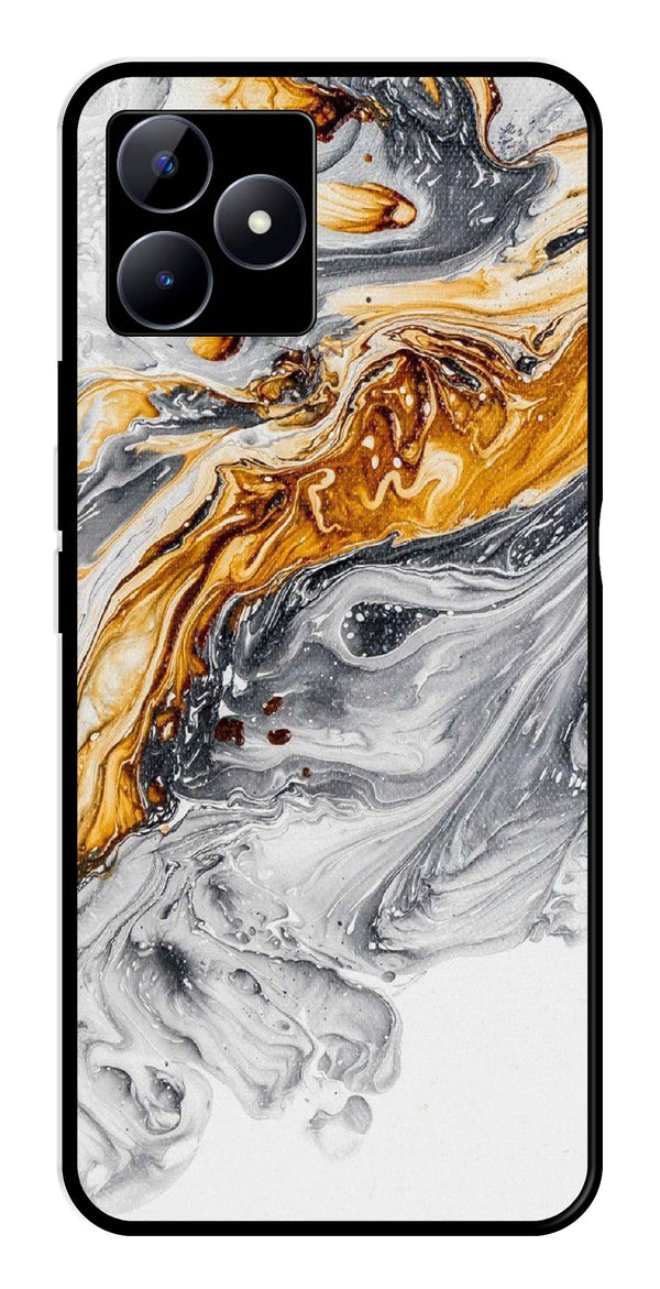 Marble Pattern Metal Mobile Case for Realme C53   (Design No -36)