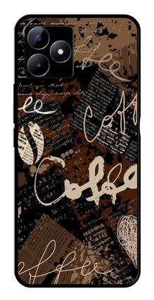Coffee Pattern Metal Mobile Case for Realme C53