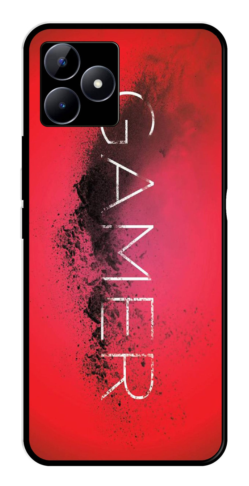 Gamer Pattern Metal Mobile Case for Realme C53   (Design No -41)