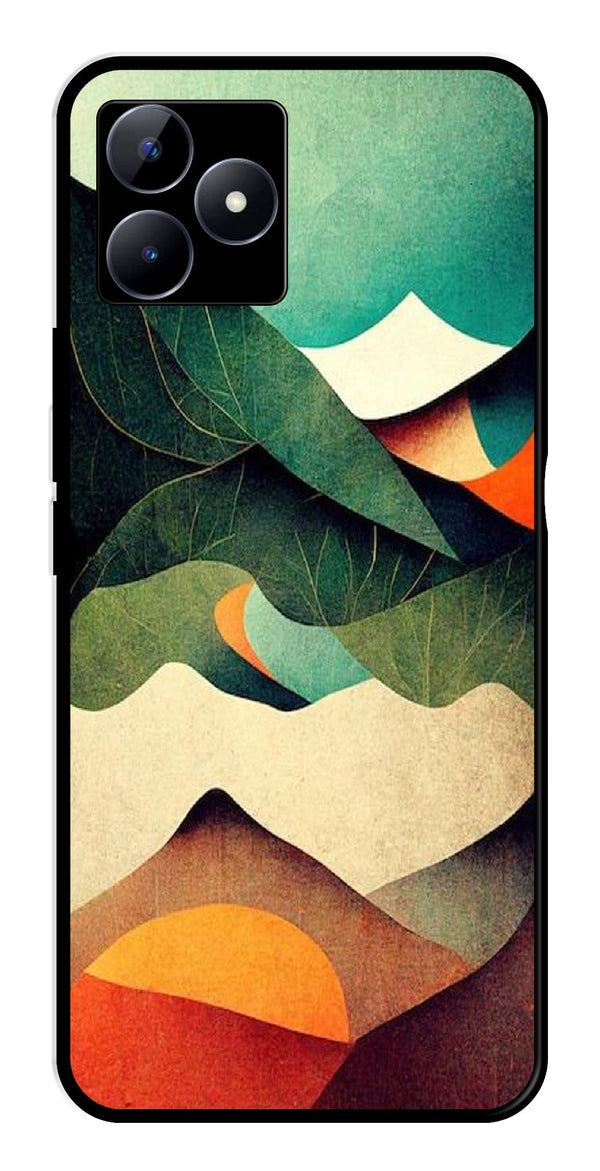 MultiColor Pattern Metal Mobile Case for Realme C53   (Design No -43)